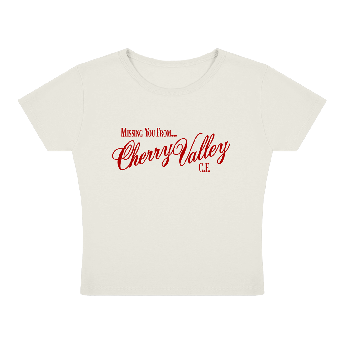Missing You From Cherry Valley Baby Tee (White)