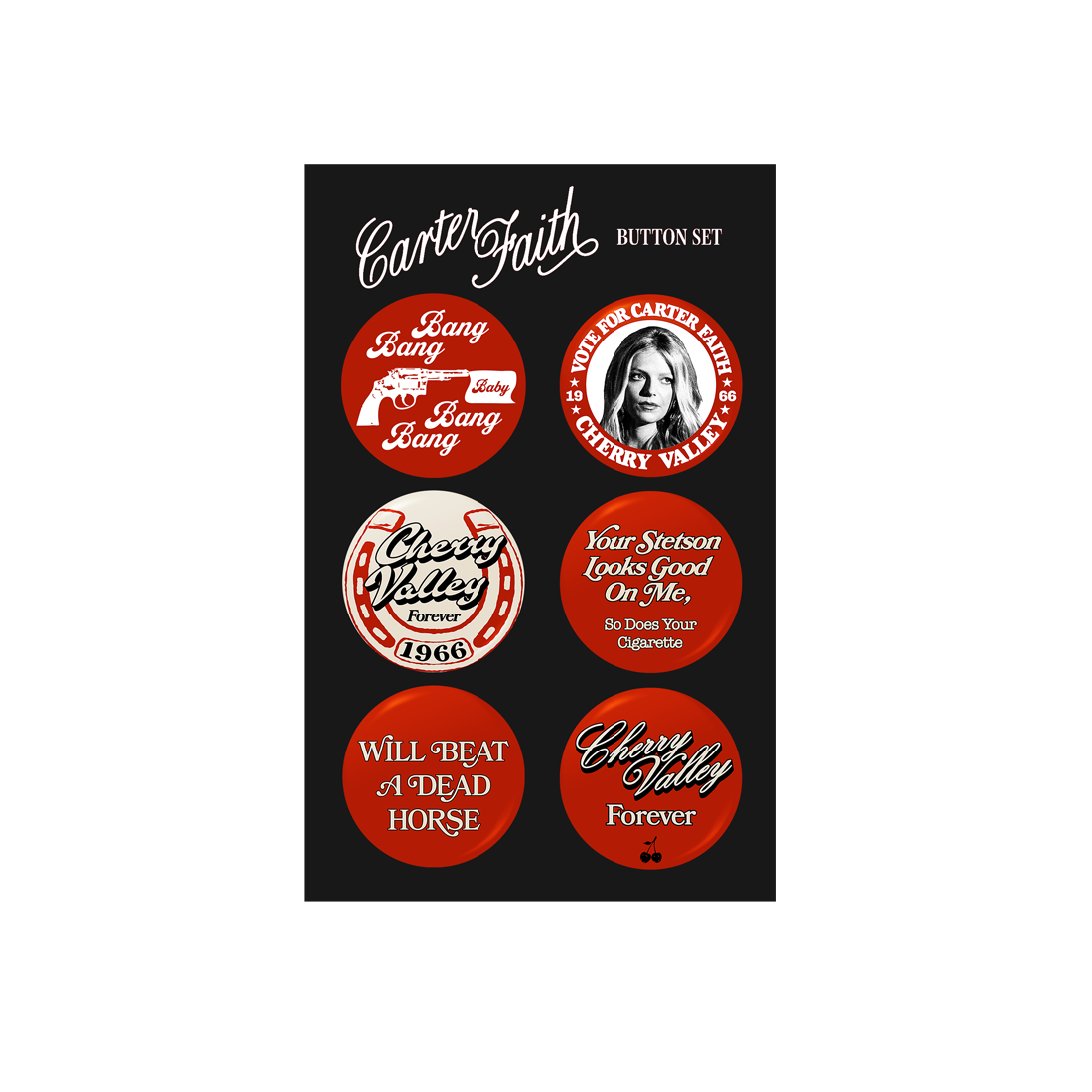 Cherry Valley Forever Button Set